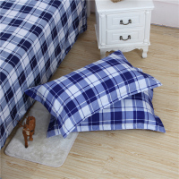 简约枕套斜纹学生宿舍单人加厚枕头套成人卡通单只48*74cm一对拍2 学生蓝(单只装) 48cmX74cm