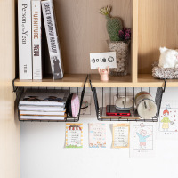 宿舍寝室吊柜分层厨房橱柜隔板办公室大学生书桌衣柜置物架 小号黑[2个装] 1层