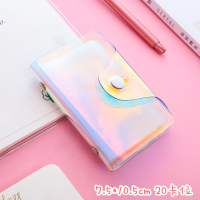 原宿镭射卡包闪亮清新少女方形迷你学生卡套证件收纳套20卡位 幻彩镭射