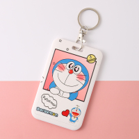 卡通可爱学生校园卡套少女公交门禁厂牌饭卡挂绳工牌工作证保护套 害羞叮当猫卡套+挂扣
