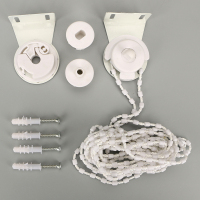 特价窗帘配件 卷帘安装头码拉珠拉绳拉链控制器支架升降控件制头 塑料芯 烤漆铁支架28款一套