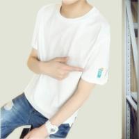 便宜短袖男士t恤9.9元帅气宽松夏季新款男装二十半袖体恤白色衣服 水杯白(单件装) S 85斤内