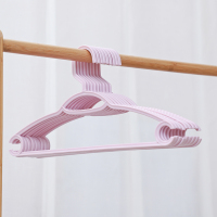 衣架宿舍用学生收纳神器家用儿童防滑无痕卧室挂衣服晾晒衣撑架子 家用无痕防滑衣架-北欧粉 10个