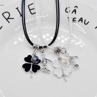 日韩简约清新小猫学生项链一对闺蜜二人少女钥匙锁锁骨链生日礼物 【LOVE四叶草一对】