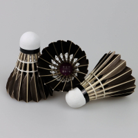 南极风打不烂防风羽毛球耐打训练球比赛室外户外黑鹅毛羽毛球 训练黑羽3只装