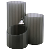 笔筒创意时尚学生儿童摆件简约多功能收纳笔座办公文具盒子男女欧式复古桌面上可爱摆设彩色塑料格调 透明黑色