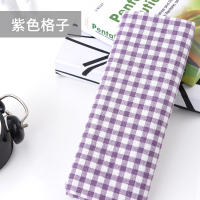 简约现代桌布布艺棉麻小清新紫色格子花布长方形书桌ins学生台布 紫色格子 100*150cm