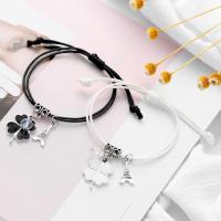 韩版简约四叶草学生手链一对森系闺蜜铁塔手环手串女饰品异地恋 [黑白幸运花一对]