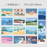 温度艺术馆明信片一首关于你的诗 INS风简约文艺插画卡 学生寝室生活装饰卡片 客厅卧室背景墙装饰母亲节卡片 环游日记A款