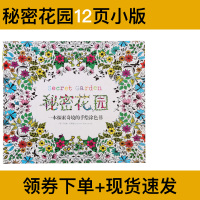 中文版原版成年解压彩铅填色学画涂色绘本学生涂画礼物 秘密花园小版12页-体验装-不推荐