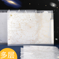 星空多层文件夹学生用大容量文件袋分类收纳袋a4试卷夹盒整理神器透明插页卷子孕妇孕检资料册包高中生风琴包 5层入(颜色随机