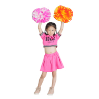 哑光手柄双头比赛啦啦操花球啦啦队手拿花小学生拉拉队手花手摇花 小号手柄双头4寸 颜色留言备注