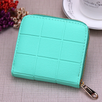 新款钱包女短款 女生可爱实用小零钱包 学生迷你硬币拉链皮夹卡包 湖蓝色