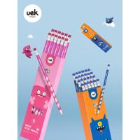 uek洞洞笔铅笔小学生专用三角杆HB幼儿园矫正握姿儿童纠正初学者一年级练写字握笔素描绘画文具学习用品