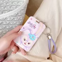 星黛露工作证件饭卡卡套女ins风带挂绳可爱公交门禁卡套长方形 开心星黛露+短皮绳钥匙扣