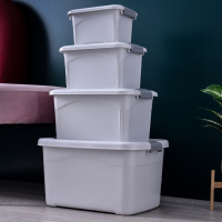 加厚塑料收纳箱小号家用整理箱衣服储物箱清仓学生收纳盒子三件套 北欧白 S小号[适合收纳:化妆水、护肤品等]