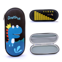 大容量一年级恐龙笔盒多功能文具铅笔盒小学生儿童幼儿园男女笔袋 乘法口诀布面恐龙(黑色)