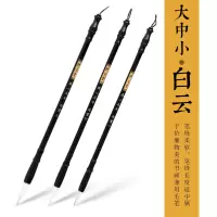 轩义堂精品狼毫兼毫毛笔套装 大中小一套初学书法中号中楷楷书学生练字初学者入门小学生国画小白云兼豪毛笔 白云大中小三支