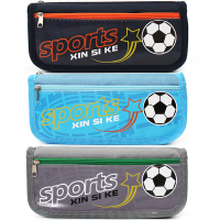 笔袋女韩版简约文具盒小学生多功能铅笔盒儿童可爱大容量女生笔袋 足球两层