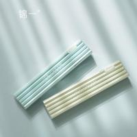 锦一文具 薄荷色铅笔 无毒HB素描绘画铅笔考试儿童安全无铅毒铅笔2bhb学生专用不带橡皮擦头铅笔不削尖 HB浅蓝10支