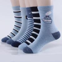[五双装]儿童袜子夏季超薄款男童男女孩学生宝宝短袜春秋中大童 春秋款[小帆船款] 3-5岁建议鞋码[25-28码]