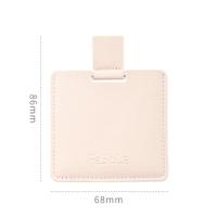 日本FaSoLa随身镜子 便携化妆镜简约小镜子女补妆学生皮革梳妆镜 正方(粉色)