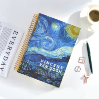 复古创意b5加厚简约油画大号记事本文具笔记本学生横线本子 星空(世界名画)