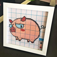 十二生肖儿童2021新款自己手工十字绣线绣小件初学者简单新手小幅 猪[1幅十字绣-没有框架]20*20[精准印图]3股线