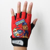 儿童战术战斗手套半指军迷小孩子特种兵自由武术搏击学生宝宝吃鸡 半指汪汪队红色 适合5-9岁 均码