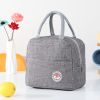 便当包大号上班族饭包包保温袋铝箔加厚学生碗袋子手提袋装饭盒包 浅灰色
