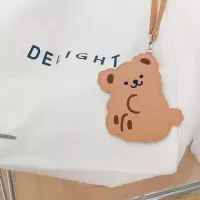 可爱小熊卡夹带挂绳公交地铁卡门禁卡套少女心学生饭卡卡包行李牌 卡套-歪脑袋小熊