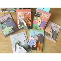 韩国迷你立体小贺卡儿童学生开学毕业节日礼物小卡片生日祝福 三折森林动物卡