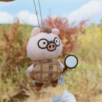 生日礼物香味毛绒玩偶大耳兔子钥匙扣卡通小公仔男女书包包挂件 侦探猪