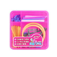 立体几何体搭建模型小学生正方体长方体空间框架图形认知数学教具 [小号粉色]搭建几何体