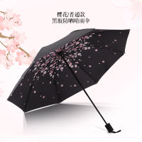 ins自动雨伞女晴雨两用清新学生折叠伞防晒防紫外线太阳伞遮阳伞 （樱花）普通款