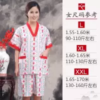 清仓特价 全棉汗蒸服女款 柔软透气印花浴衣 全棉桑拿服浴服CM24 女款白色 棉麻 L