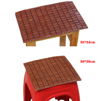 学生凉席坐垫夏季服装厂员工板凳垫夏天小方凳竹垫麻将透气软椅垫 碳化牛筋边(无海绵无卡扣) 35*24cm(小长凳学生工厂