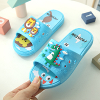 儿童拖鞋夏季女童室内居家宝宝防滑男孩浴室卡通亲子中大童凉拖鞋 1016(恐龙狮)浅蓝 内长15.5cm