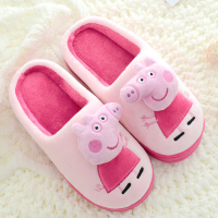 小猪佩奇儿童棉拖鞋冬男童女童小孩可爱卡通立体秋冬中小大童拖鞋 粉红色佩奇 160码【内长15CM适1-2周岁】松紧带