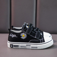 女童帆布鞋2021年春款新款小雏菊公主单鞋儿童布鞋学生男童鞋子秋 229黑色 咨询领取5元任务红包