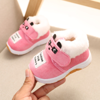 冬季保暖宝宝棉鞋0-1-2岁软底婴儿鞋子男女童儿童短靴 学步鞋加绒 红色 2030熊猫棉鞋 内长11.5cm 16码