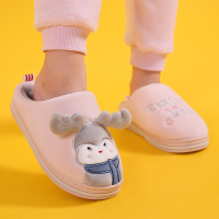 可爱棉拖鞋儿童女冬季保暖男室内公主男童女童亲子宝宝家居鞋包跟 粉色 20[内长约18]