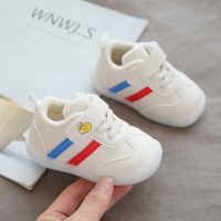 婴幼儿软底学步鞋子秋冬款女宝宝加绒加厚保暖小白鞋男童冬天棉鞋 白色 内长11.5cm