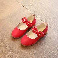 女童单鞋黑色皮鞋公主鞋小女孩鞋子2021秋款儿童女演出儿童鞋软底 红色K006 21码内长13cm