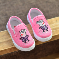 2021春款童鞋男女童帆布鞋宝宝鞋子软底学步鞋单鞋小童布鞋1-2-3 19A-6粉色 鞋码不标准,按内长选择