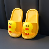 儿童托拖鞋男童1-3岁2宝宝拖鞋一体可爱卡通小童亮灯发光凉拖外穿 黄色 21-22码内长13.5cm
