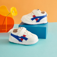 宝宝鞋子春夏款婴儿软底防滑男幼儿1一2岁女宝宝学步鞋儿童小白鞋 蓝色皮面 15码/内长11cm