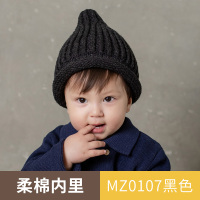 宝宝帽子冬季女孩外出加厚防风披肩婴幼儿斗篷加厚秋冬款婴儿帽子 纯色奶嘴帽-黑色107 6-24个月 均码(收藏加购享优先