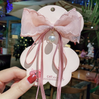 中国风儿童汉服头饰流苏小雏菊古装发卡超仙发夹女宝宝配饰发饰夏 3#浅粉蝴蝶结飘带