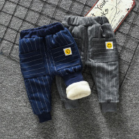 男女童装冬季裤子婴儿三层加绒加厚儿童长裤宽松棉裤宝宝0-6岁潮2 双袋蓝 80cm